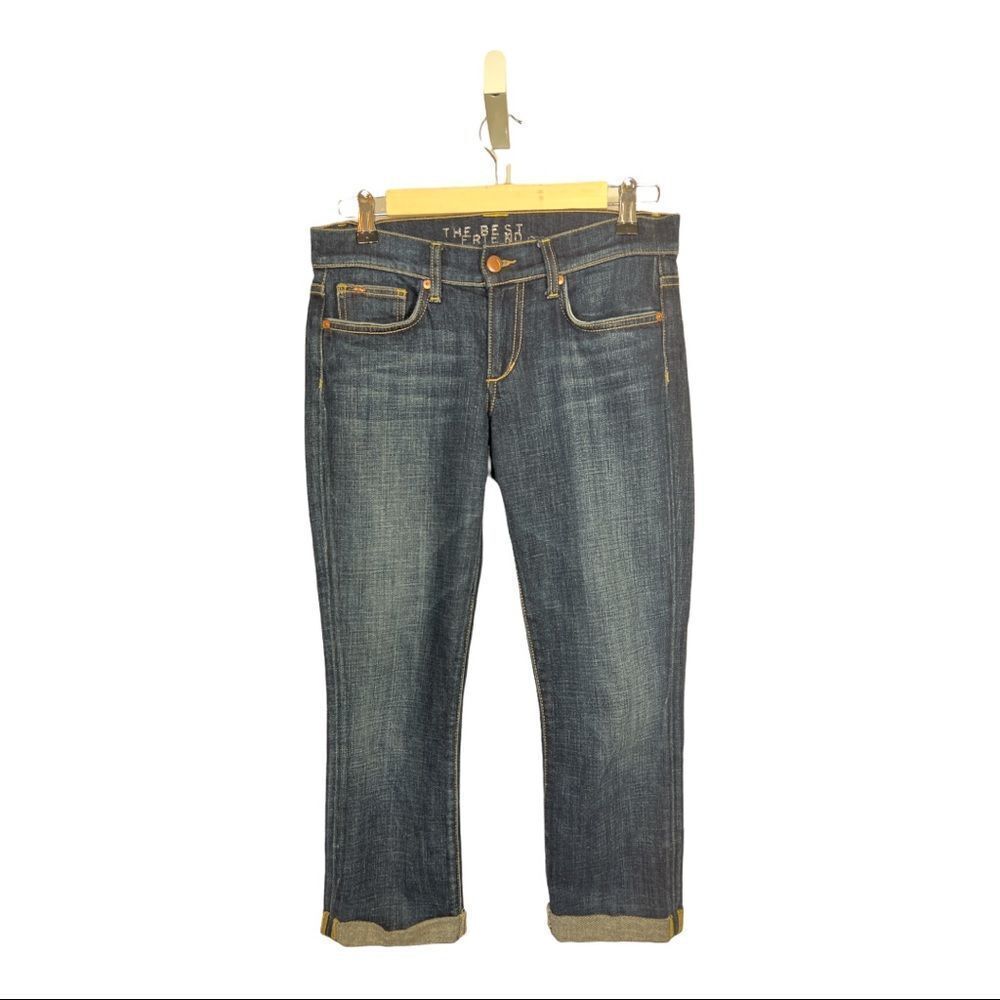 JOE’S Women’s Rolled Cuff Best Friend Cropped Denim Jeans Blue Size 24